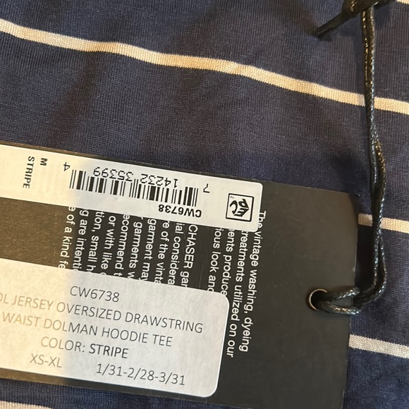 **💙🤍** NWT Chaser Women Cool Jersey Oversize Drawstring Waist Dolman Hoodie - Picture 3 of 6